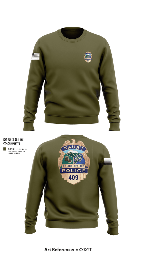 Crew Neck Sweatshirt, KAUAI POLICE DEPT, , Teamtime, Team time, sublimation, custom sports apparel, team uniforms, spirit wear, spiritwear, sports uniforms, custom shirts, team store, custom team store, fundraiser sports, apparel fundraiser