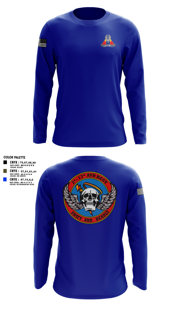 Long Sleeve Performance Shirt, A Co, 2-13th Aviation Regiment, , Teamtime, Team time, sublimation, custom sports apparel, team uniforms, spirit wear, spiritwear, sports uniforms, custom shirts, team store, custom team store, fundraiser sports, apparel fundraiser