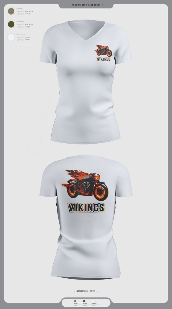 Womens Short Sleeve Vneck Shirt, Vikings, , Teamtime, Team time, sublimation, custom sports apparel, team uniforms, spirit wear, spiritwear, sports uniforms, custom shirts, team store, custom team store, fundraiser sports, apparel fundraiser