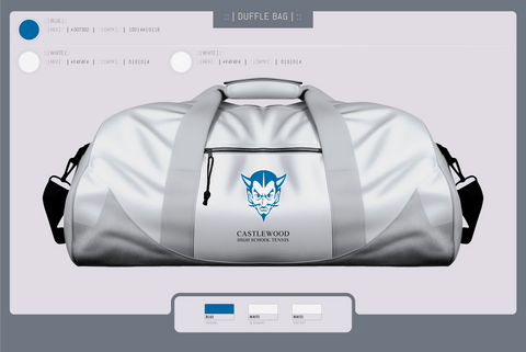Duffle Bag, Castlewood High School Tennis, Tennis, Teamtime, Team time, sublimation, custom sports apparel, team uniforms, spirit wear, spiritwear, sports uniforms, custom shirts, team store, custom team store, fundraiser sports, apparel fundraiser