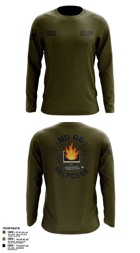 Long Sleeve Performance Shirt, 3ID G6 Helpdesk, , Teamtime, Team time, sublimation, custom sports apparel, team uniforms, spirit wear, spiritwear, sports uniforms, custom shirts, team store, custom team store, fundraiser sports, apparel fundraiser