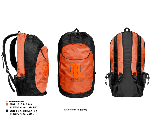Gear Bag, Mountain Lakes High School Field Hockey, Field Hockey, Teamtime, Team time, sublimation, custom sports apparel, team uniforms, spirit wear, spiritwear, sports uniforms, custom shirts, team store, custom team store, fundraiser sports, apparel fundraiser