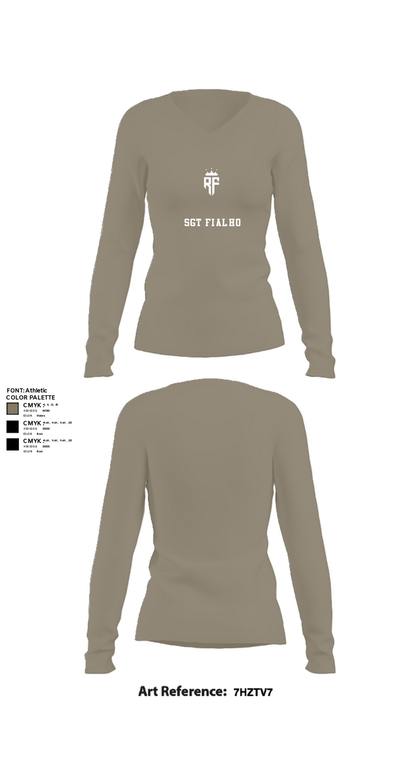 Women's Long Sleeve Vneck Shirt, SGT FIALHO, Police, Teamtime, Team time, sublimation, custom sports apparel, team uniforms, spirit wear, spiritwear, sports uniforms, custom shirts, team store, custom team store, fundraiser sports, apparel fundraiser
