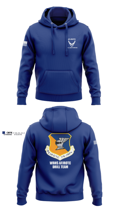 Hoodie, WBHS AFJROTC, Air Force, Teamtime, Team time, sublimation, custom sports apparel, team uniforms, spirit wear, spiritwear, sports uniforms, custom shirts, team store, custom team store, fundraiser sports, apparel fundraiser