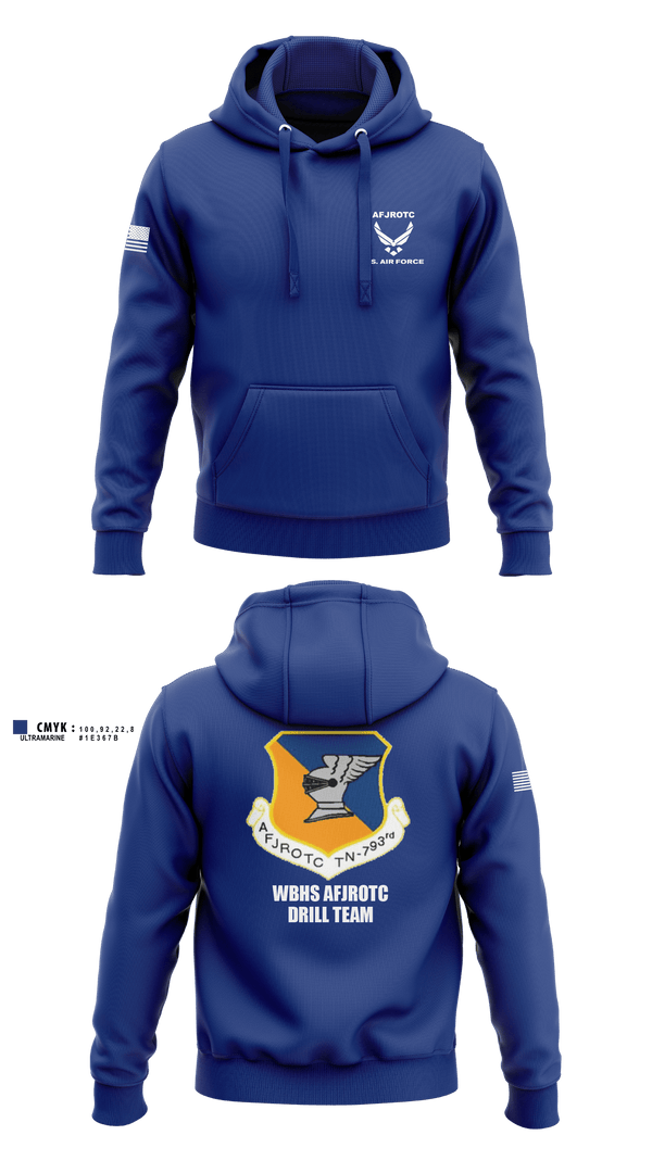 Hoodie, WBHS AFJROTC, Air Force, Teamtime, Team time, sublimation, custom sports apparel, team uniforms, spirit wear, spiritwear, sports uniforms, custom shirts, team store, custom team store, fundraiser sports, apparel fundraiser