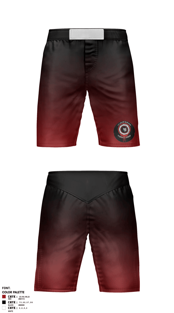 Fight Shorts, Clan Of Alphas, Wrestling, Teamtime, Team time, sublimation, custom sports apparel, team uniforms, spirit wear, spiritwear, sports uniforms, custom shirts, team store, custom team store, fundraiser sports, apparel fundraiser
