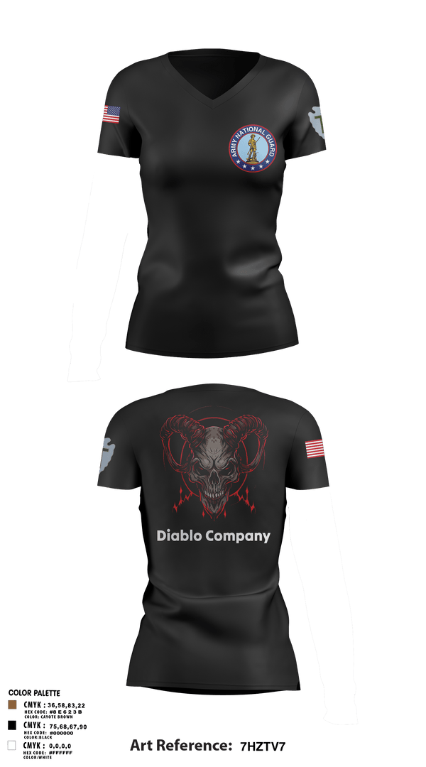 Women's Short Sleeve Vneck Shirt, Delta Company 3-144th Infantry, National Guard, Teamtime, Team time, sublimation, custom sports apparel, team uniforms, spirit wear, spiritwear, sports uniforms, custom shirts, team store, custom team store, fundraiser sports, apparel fundraiser