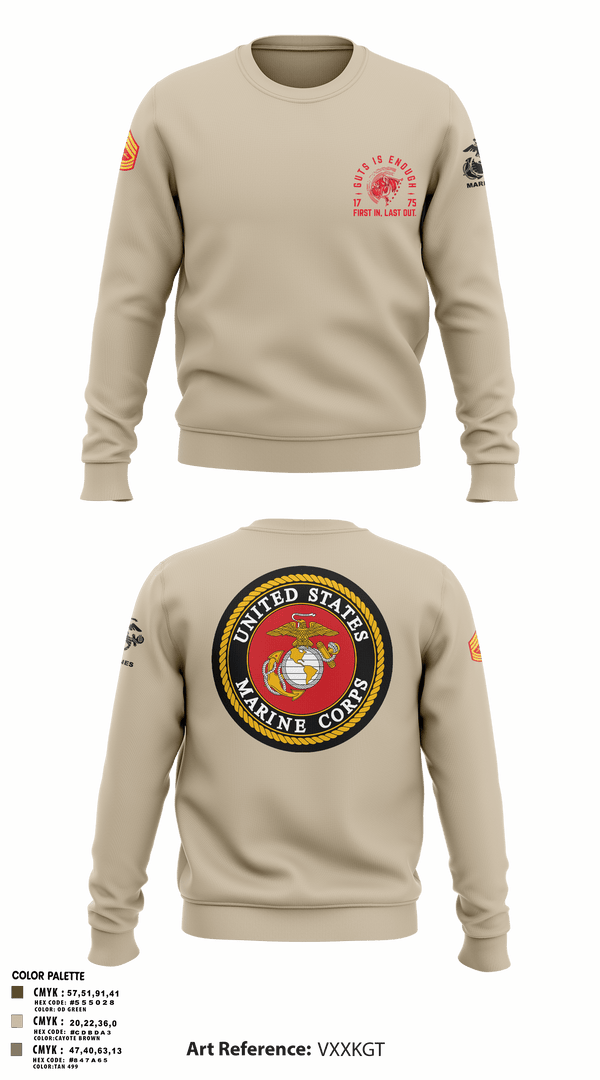 Crew Neck Sweatshirt, Zulu 109, Marines, Teamtime, Team time, sublimation, custom sports apparel, team uniforms, spirit wear, spiritwear, sports uniforms, custom shirts, team store, custom team store, fundraiser sports, apparel fundraiser