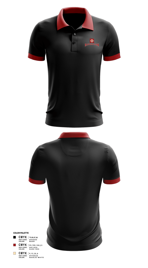 Short Sleeve Performance Polo, Riverton, Men's Basketball, Teamtime, Team time, sublimation, custom sports apparel, team uniforms, spirit wear, spiritwear, sports uniforms, custom shirts, team store, custom team store, fundraiser sports, apparel fundraiser