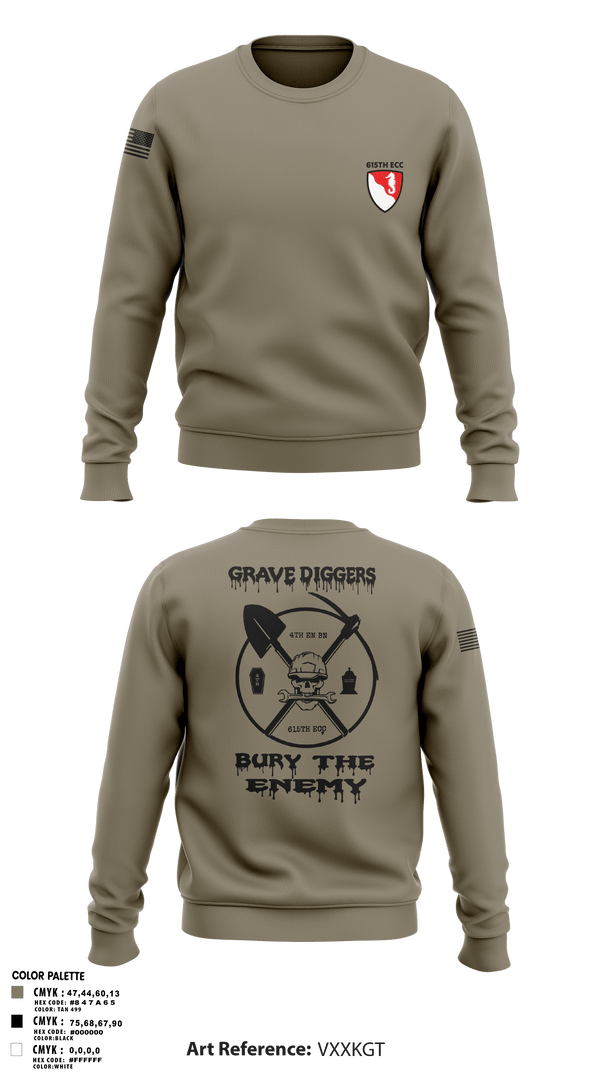 Crew Neck Sweatshirt, 615TH ECC, , Teamtime, Team time, sublimation, custom sports apparel, team uniforms, spirit wear, spiritwear, sports uniforms, custom shirts, team store, custom team store, fundraiser sports, apparel fundraiser