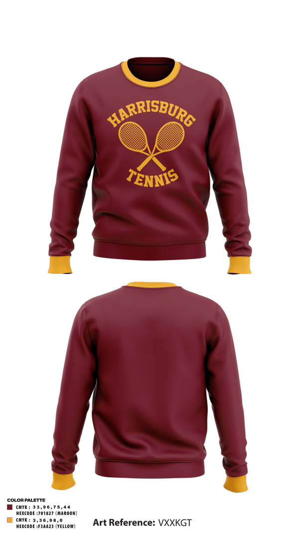 Crew Neck Sweatshirt, Harrisburg High School Tennis, Tennis, Teamtime, Team time, sublimation, custom sports apparel, team uniforms, spirit wear, spiritwear, sports uniforms, custom shirts, team store, custom team store, fundraiser sports, apparel fundraiser