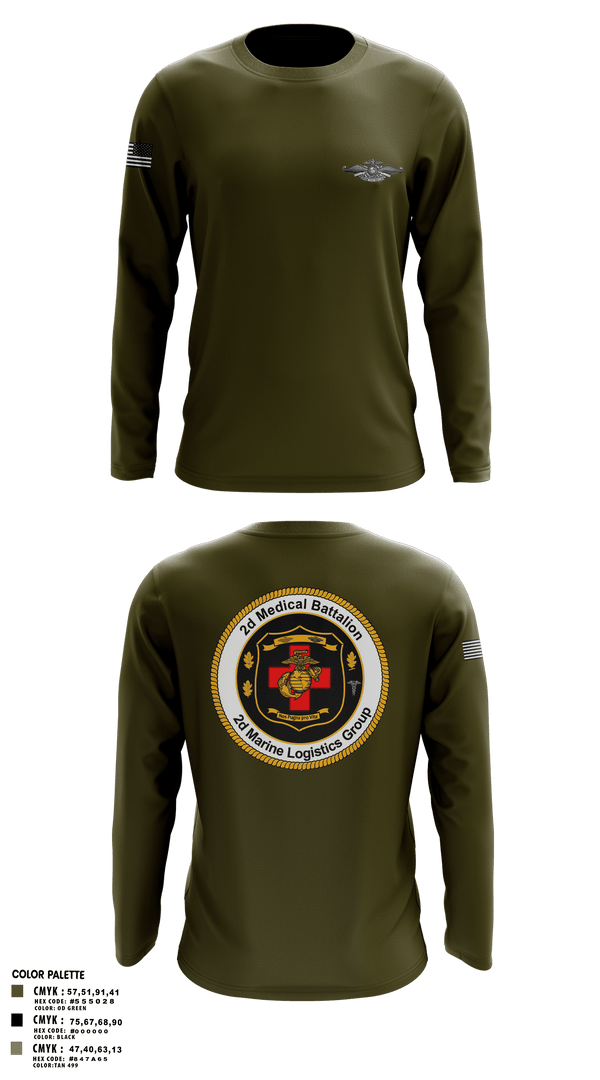 Long Sleeve Performance Shirt, 2D MED BN, 2FSSG, 2MARFORLANT, Navy, Teamtime, Team time, sublimation, custom sports apparel, team uniforms, spirit wear, spiritwear, sports uniforms, custom shirts, team store, custom team store, fundraiser sports, apparel fundraiser