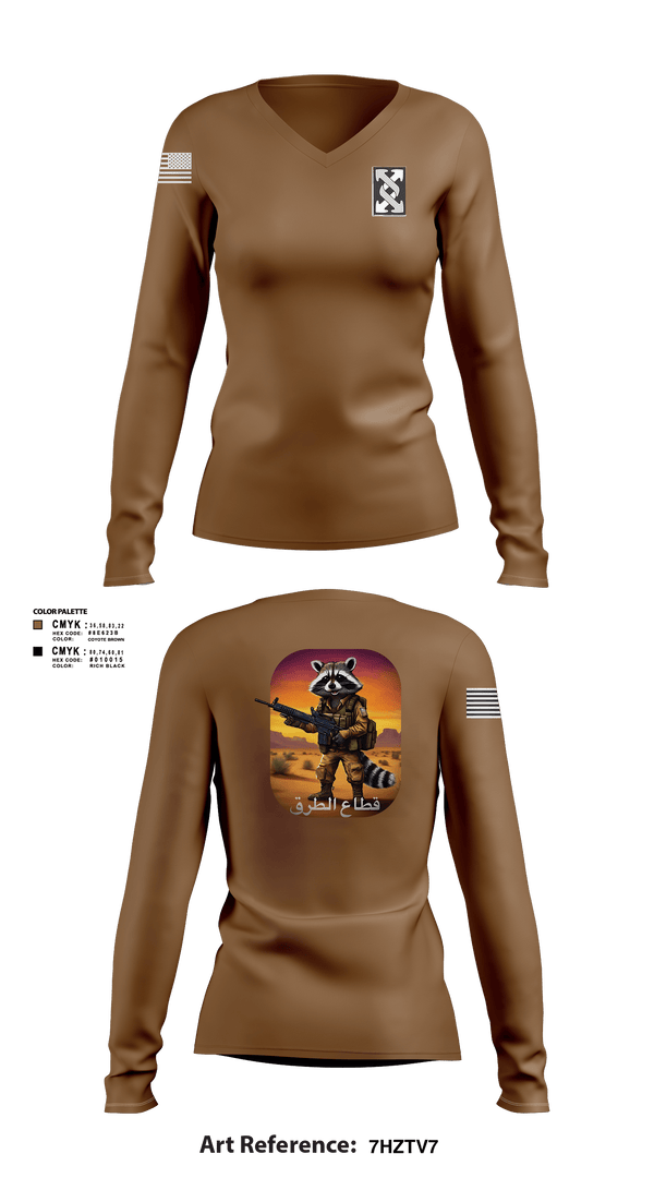 Women's Long Sleeve Vneck Shirt, 623rd ICTC, Army, Teamtime, Team time, sublimation, custom sports apparel, team uniforms, spirit wear, spiritwear, sports uniforms, custom shirts, team store, custom team store, fundraiser sports, apparel fundraiser
