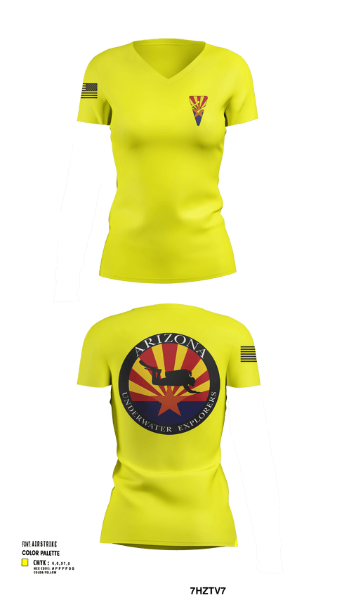 Women's Short Sleeve Vneck Shirt, Arizona Underwater Explorers, Police, Teamtime, Team time, sublimation, custom sports apparel, team uniforms, spirit wear, spiritwear, sports uniforms, custom shirts, team store, custom team store, fundraiser sports, apparel fundraiser