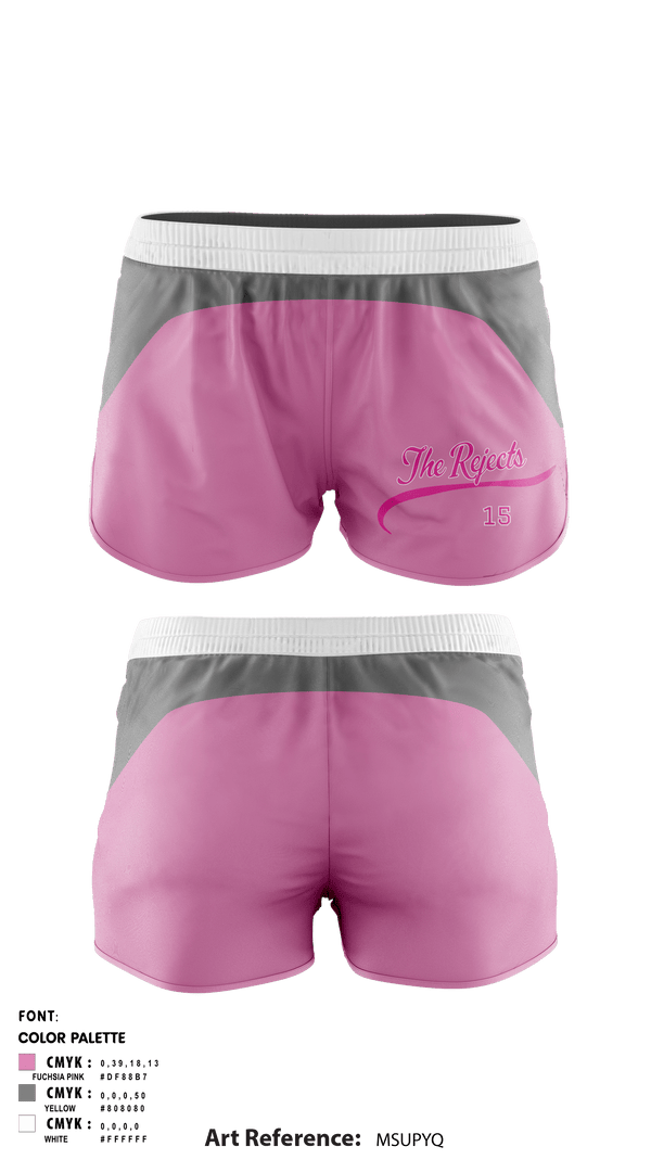 Women's Shorts, The rejects, Softball, Teamtime, Team time, sublimation, custom sports apparel, team uniforms, spirit wear, spiritwear, sports uniforms, custom shirts, team store, custom team store, fundraiser sports, apparel fundraiser