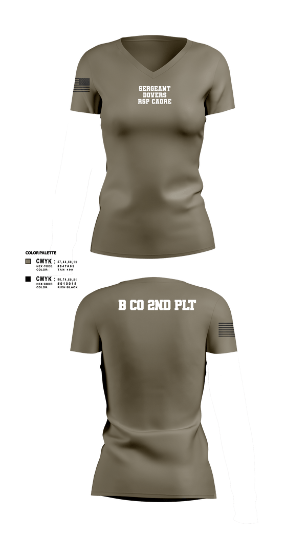 Women's Short Sleeve Vneck Shirt, B CO 2nd PLT, National Guard, Teamtime, Team time, sublimation, custom sports apparel, team uniforms, spirit wear, spiritwear, sports uniforms, custom shirts, team store, custom team store, fundraiser sports, apparel fundraiser