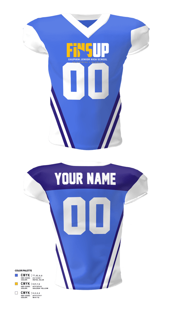 Football Jersey, Dauphin Fins, Football, Teamtime, Team time, sublimation, custom sports apparel, team uniforms, spirit wear, spiritwear, sports uniforms, custom shirts, team store, custom team store, fundraiser sports, apparel fundraiser