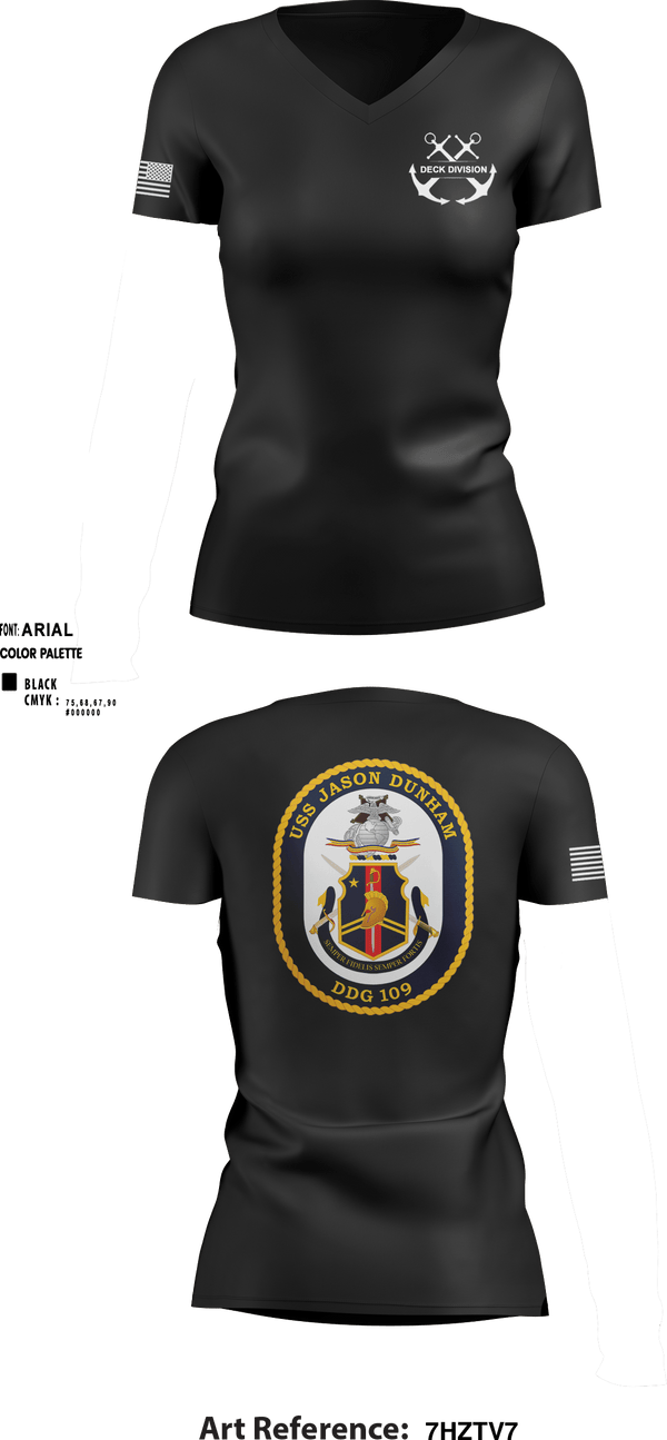 Women's Short Sleeve Vneck Shirt, Jason Dunham Deck Division, Navy, Teamtime, Team time, sublimation, custom sports apparel, team uniforms, spirit wear, spiritwear, sports uniforms, custom shirts, team store, custom team store, fundraiser sports, apparel fundraiser