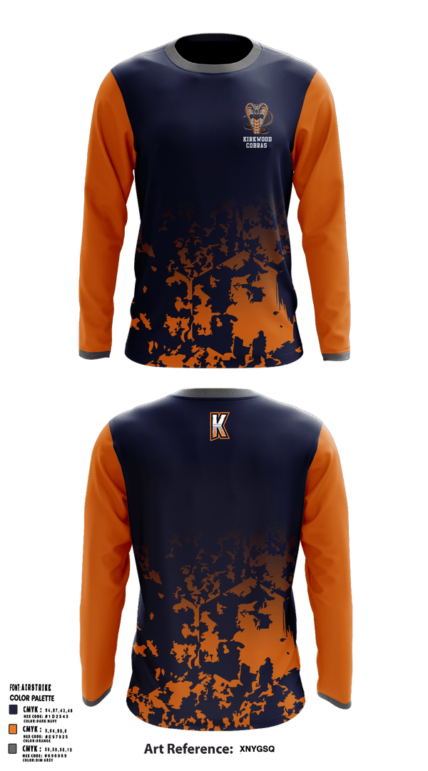 Long Sleeve Performance Shirt, Kirkwood Cobras, Men's Basketball, Teamtime, Team time, sublimation, custom sports apparel, team uniforms, spirit wear, spiritwear, sports uniforms, custom shirts, team store, custom team store, fundraiser sports, apparel fundraiser