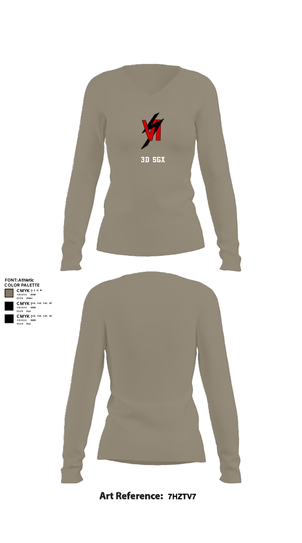 Women's Long Sleeve Vneck Shirt, 3d SGX, Marines, Teamtime, Team time, sublimation, custom sports apparel, team uniforms, spirit wear, spiritwear, sports uniforms, custom shirts, team store, custom team store, fundraiser sports, apparel fundraiser
