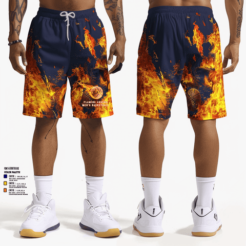 Athletic Shorts With Pockets, Flaming Arrows, Men's Basketball, Teamtime, Team time, sublimation, custom sports apparel, team uniforms, spirit wear, spiritwear, sports uniforms, custom shirts, team store, custom team store, fundraiser sports, apparel fundraiser