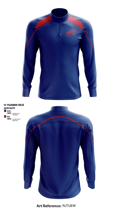 Quarter Zip Jacket, Keystone Bills Football and Cheer, Football, Teamtime, Team time, sublimation, custom sports apparel, team uniforms, spirit wear, spiritwear, sports uniforms, custom shirts, team store, custom team store, fundraiser sports, apparel fundraiser