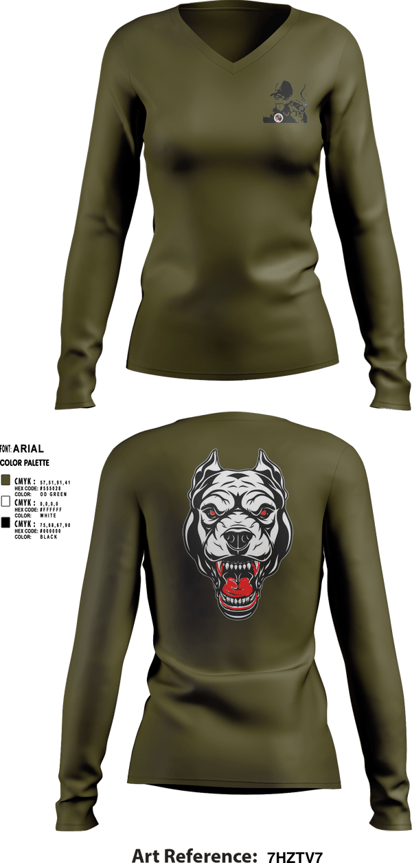 Women's Long Sleeve Vneck Shirt, Oscar Golf Charlie Tango, Army, Teamtime, Team time, sublimation, custom sports apparel, team uniforms, spirit wear, spiritwear, sports uniforms, custom shirts, team store, custom team store, fundraiser sports, apparel fundraiser