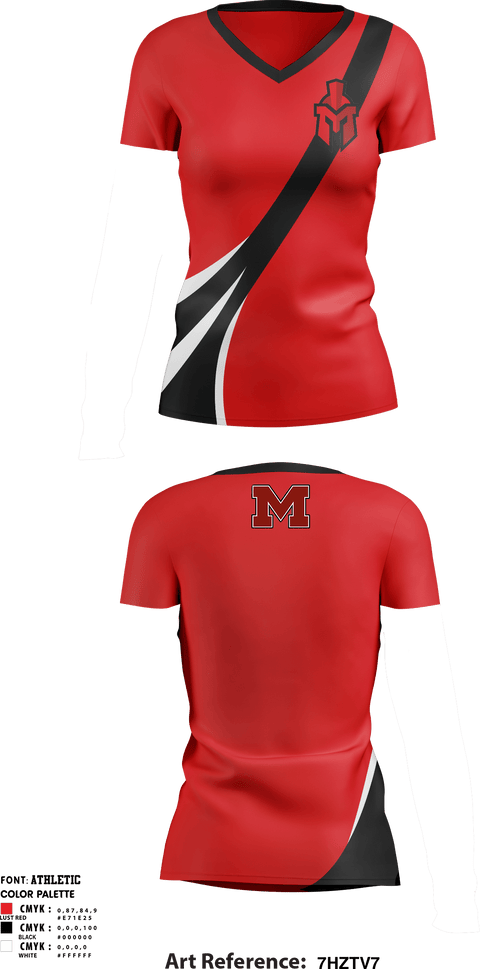Women's Short Sleeve Vneck Shirt, Redmen, Spirit Store, Teamtime, Team time, sublimation, custom sports apparel, team uniforms, spirit wear, spiritwear, sports uniforms, custom shirts, team store, custom team store, fundraiser sports, apparel fundraiser
