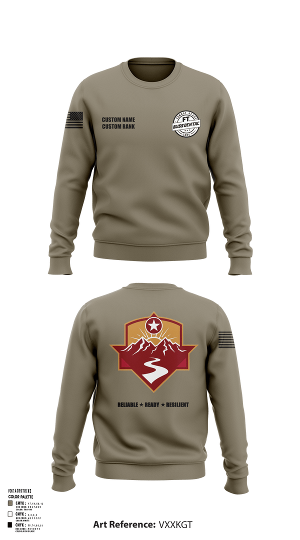 Crew Neck Sweatshirt, Fort Bliss DENTAC, Army, Teamtime, Team time, sublimation, custom sports apparel, team uniforms, spirit wear, spiritwear, sports uniforms, custom shirts, team store, custom team store, fundraiser sports, apparel fundraiser