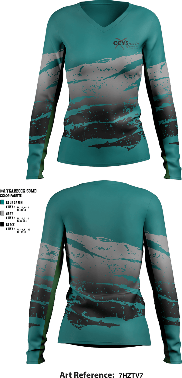 Women's Long Sleeve Vneck Shirt, Copper Cities Youth Sports, Spirit Store, Teamtime, Team time, sublimation, custom sports apparel, team uniforms, spirit wear, spiritwear, sports uniforms, custom shirts, team store, custom team store, fundraiser sports, apparel fundraiser