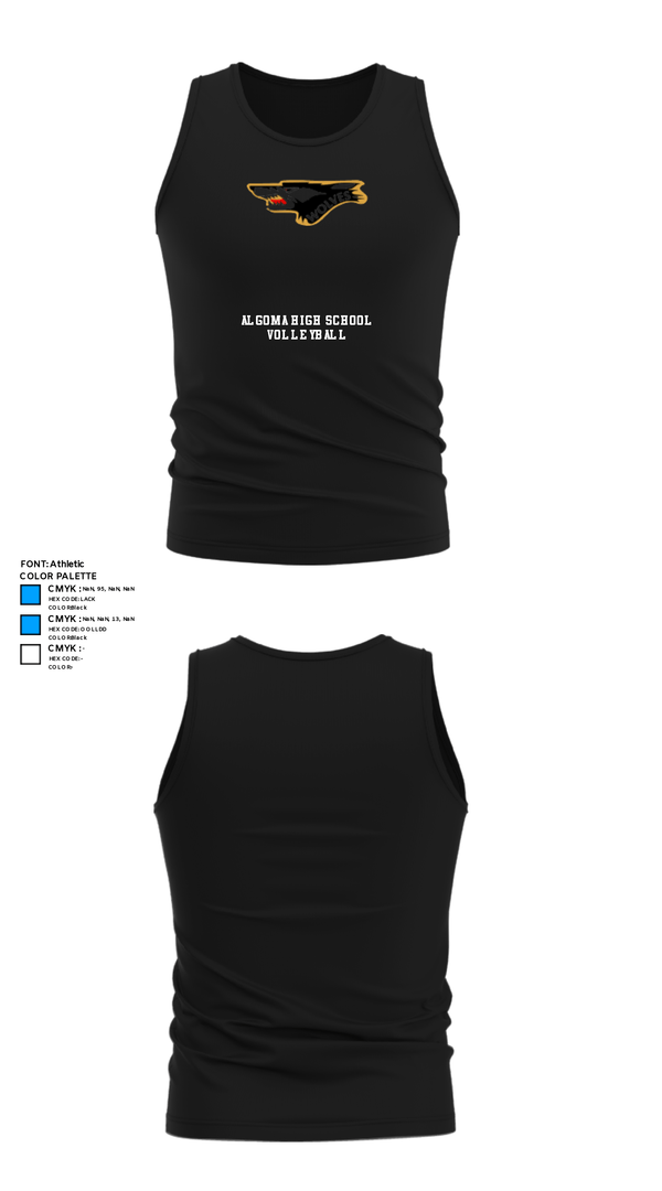 Tank Top, Algoma High School Volleyball, Women's Volleyball, Teamtime, Team time, sublimation, custom sports apparel, team uniforms, spirit wear, spiritwear, sports uniforms, custom shirts, team store, custom team store, fundraiser sports, apparel fundraiser