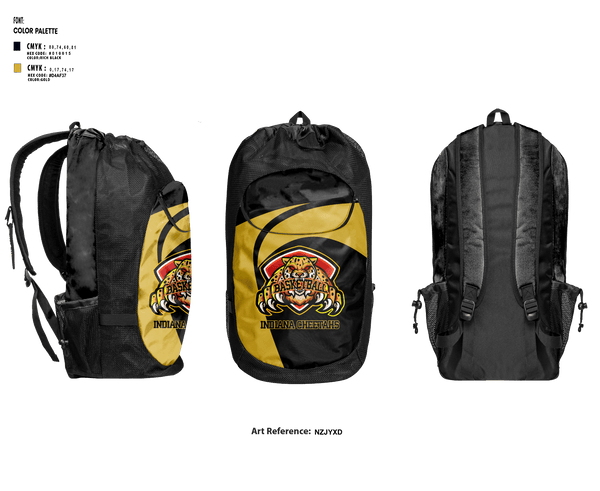 Gear Bag, Indiana Cheetahs, Men's Basketball, Teamtime, Team time, sublimation, custom sports apparel, team uniforms, spirit wear, spiritwear, sports uniforms, custom shirts, team store, custom team store, fundraiser sports, apparel fundraiser