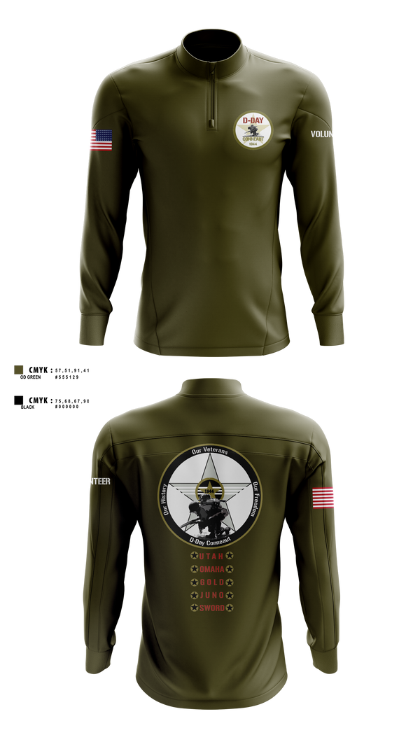 Quarter Zip Jacket, D-Day Ohio, Inc, , Teamtime, Team time, sublimation, custom sports apparel, team uniforms, spirit wear, spiritwear, sports uniforms, custom shirts, team store, custom team store, fundraiser sports, apparel fundraiser