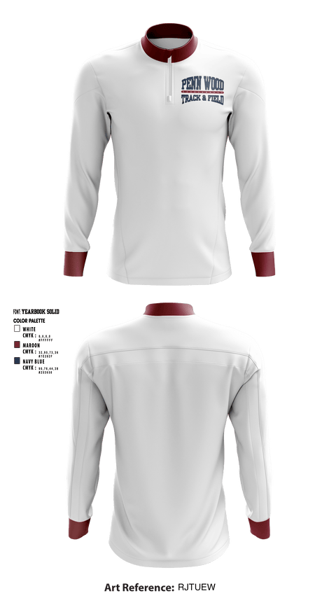 Quarter Zip Jacket, PENN WOOD Highschool, Track & Field, Teamtime, Team time, sublimation, custom sports apparel, team uniforms, spirit wear, spiritwear, sports uniforms, custom shirts, team store, custom team store, fundraiser sports, apparel fundraiser