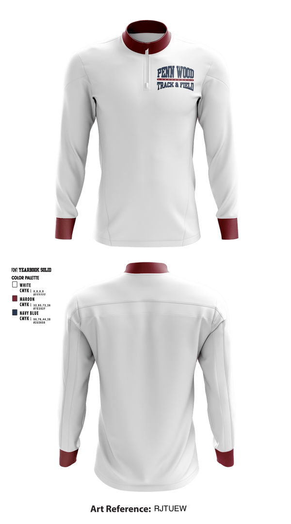 Quarter Zip Jacket, PENN WOOD Highschool, Track & Field, Teamtime, Team time, sublimation, custom sports apparel, team uniforms, spirit wear, spiritwear, sports uniforms, custom shirts, team store, custom team store, fundraiser sports, apparel fundraiser