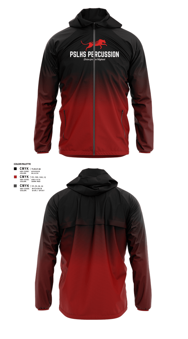 Windbreaker, PSLHS Percussion, Men's Soccer, Teamtime, Team time, sublimation, custom sports apparel, team uniforms, spirit wear, spiritwear, sports uniforms, custom shirts, team store, custom team store, fundraiser sports, apparel fundraiser
