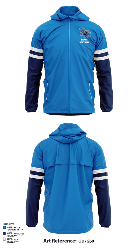 Windbreaker, Bears, Softball, Teamtime, Team time, sublimation, custom sports apparel, team uniforms, spirit wear, spiritwear, sports uniforms, custom shirts, team store, custom team store, fundraiser sports, apparel fundraiser