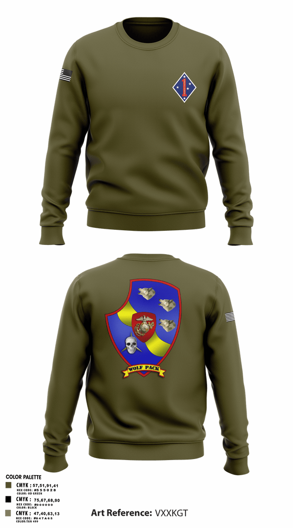 Crew Neck Sweatshirt, 3rd LAR 1st MARDIV, Marines, Teamtime, Team time, sublimation, custom sports apparel, team uniforms, spirit wear, spiritwear, sports uniforms, custom shirts, team store, custom team store, fundraiser sports, apparel fundraiser