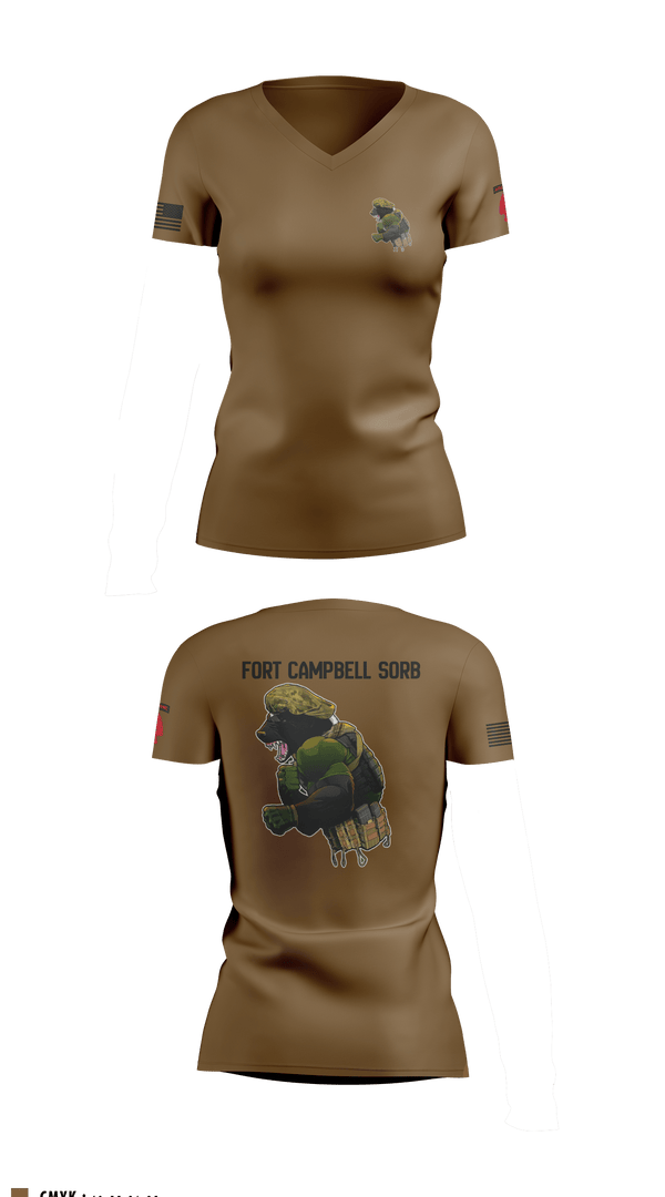 Women's Short Sleeve Vneck Shirt, Campbell SORB, Army, Teamtime, Team time, sublimation, custom sports apparel, team uniforms, spirit wear, spiritwear, sports uniforms, custom shirts, team store, custom team store, fundraiser sports, apparel fundraiser