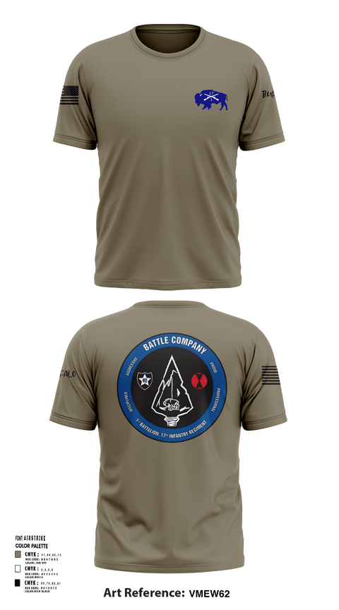 Short Sleeve Performance Shirt, Battle company 1-17IN, Army, Teamtime, Team time, sublimation, custom sports apparel, team uniforms, spirit wear, spiritwear, sports uniforms, custom shirts, team store, custom team store, fundraiser sports, apparel fundraiser