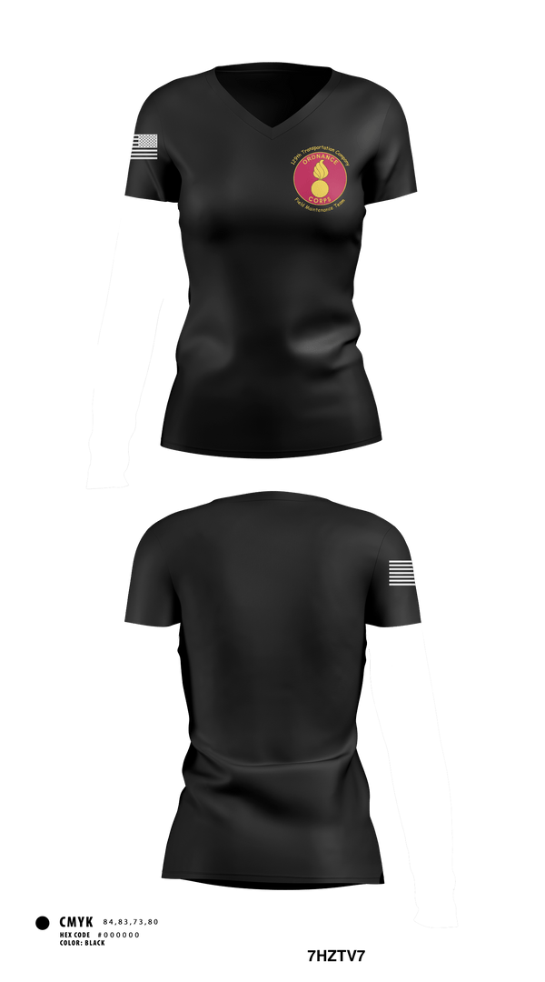 Women's Short Sleeve Vneck Shirt, 129th Heavy Transport Company129 TC CO, Army, Teamtime, Team time, sublimation, custom sports apparel, team uniforms, spirit wear, spiritwear, sports uniforms, custom shirts, team store, custom team store, fundraiser sports, apparel fundraiser