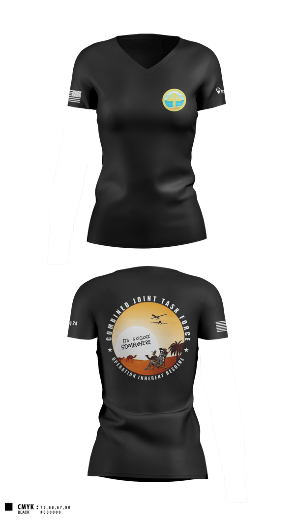 Women's Short Sleeve Vneck Shirt, 44IBCT HHC44IBCT, Army, Teamtime, Team time, sublimation, custom sports apparel, team uniforms, spirit wear, spiritwear, sports uniforms, custom shirts, team store, custom team store, fundraiser sports, apparel fundraiser