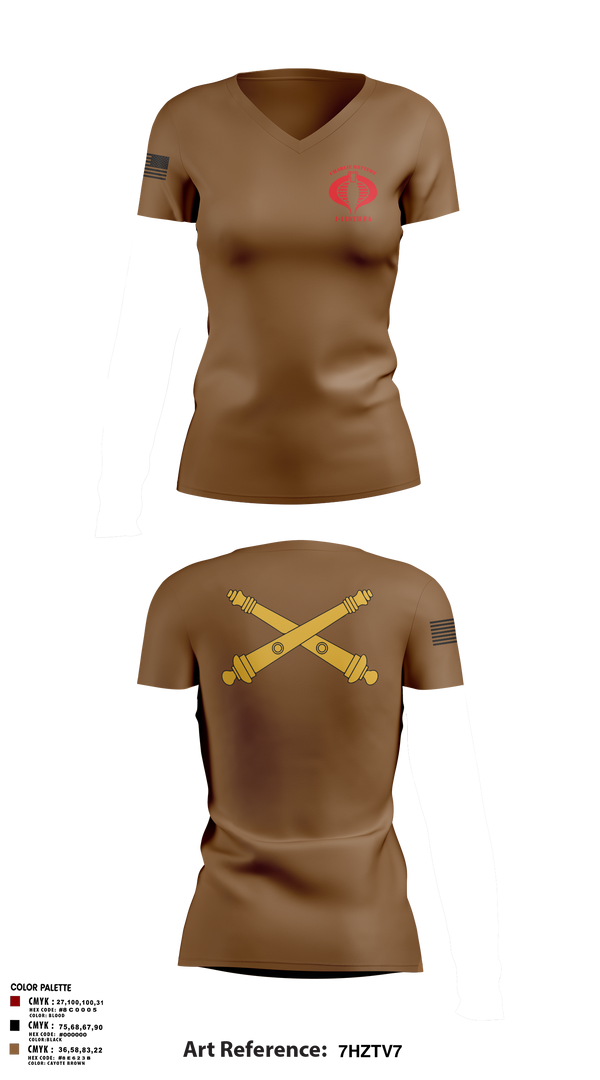 Women's Short Sleeve Vneck Shirt, Charlie Battery, 1-119th FA, , Teamtime, Team time, sublimation, custom sports apparel, team uniforms, spirit wear, spiritwear, sports uniforms, custom shirts, team store, custom team store, fundraiser sports, apparel fundraiser