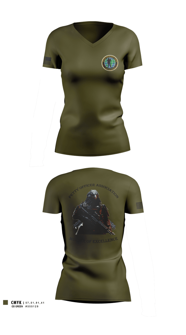 Women's Short Sleeve Vneck Shirt, Center for Security Forces Detachment Chesapeake, Navy, Teamtime, Team time, sublimation, custom sports apparel, team uniforms, spirit wear, spiritwear, sports uniforms, custom shirts, team store, custom team store, fundraiser sports, apparel fundraiser