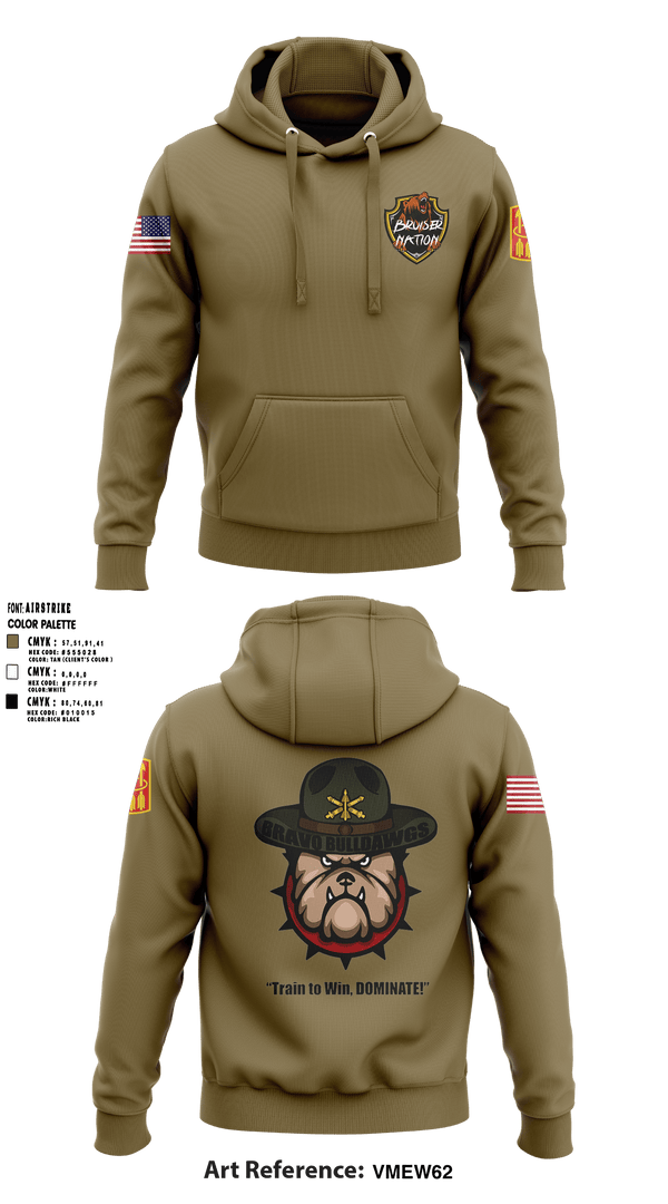 Hoodie, Bravo Bulldawgs, Army, Teamtime, Team time, sublimation, custom sports apparel, team uniforms, spirit wear, spiritwear, sports uniforms, custom shirts, team store, custom team store, fundraiser sports, apparel fundraiser