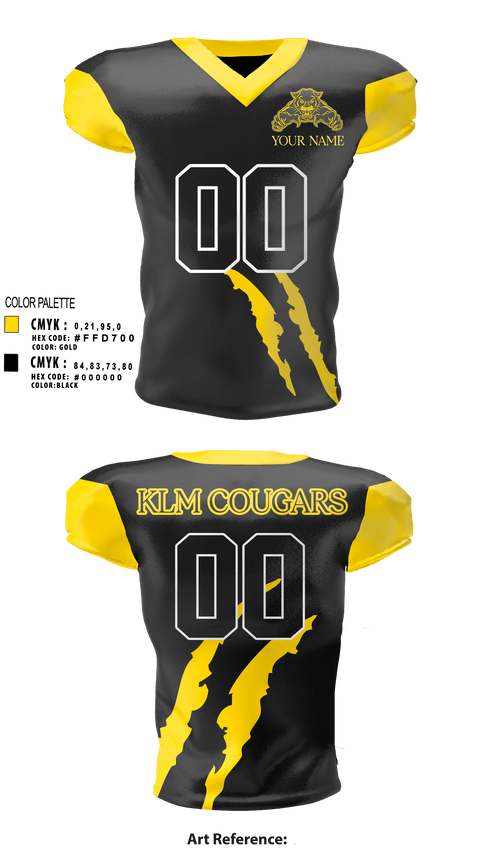 Football Jersey, KLM COUGARS, Football, Teamtime, Team time, sublimation, custom sports apparel, team uniforms, spirit wear, spiritwear, sports uniforms, custom shirts, team store, custom team store, fundraiser sports, apparel fundraiser