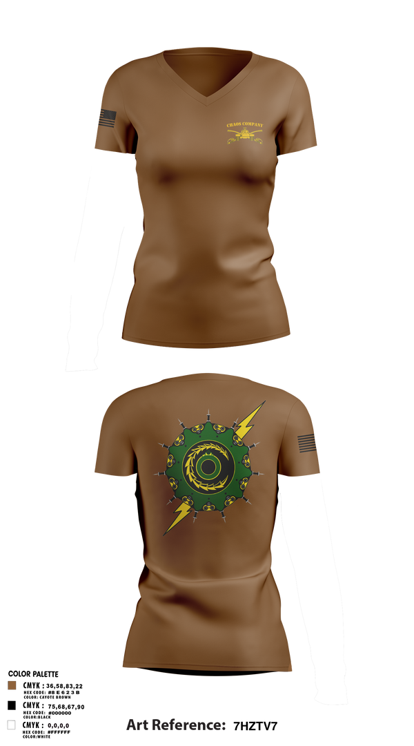Women's Short Sleeve Vneck Shirt, Chaos Company, Army, Teamtime, Team time, sublimation, custom sports apparel, team uniforms, spirit wear, spiritwear, sports uniforms, custom shirts, team store, custom team store, fundraiser sports, apparel fundraiser