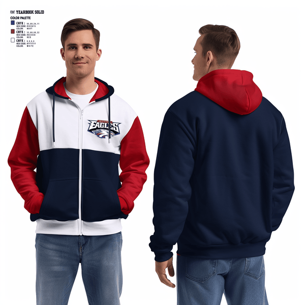 Zip Hoodie, Milford Eagles Pop Warner Football and Cheer, Football, Teamtime, Team time, sublimation, custom sports apparel, team uniforms, spirit wear, spiritwear, sports uniforms, custom shirts, team store, custom team store, fundraiser sports, apparel fundraiser
