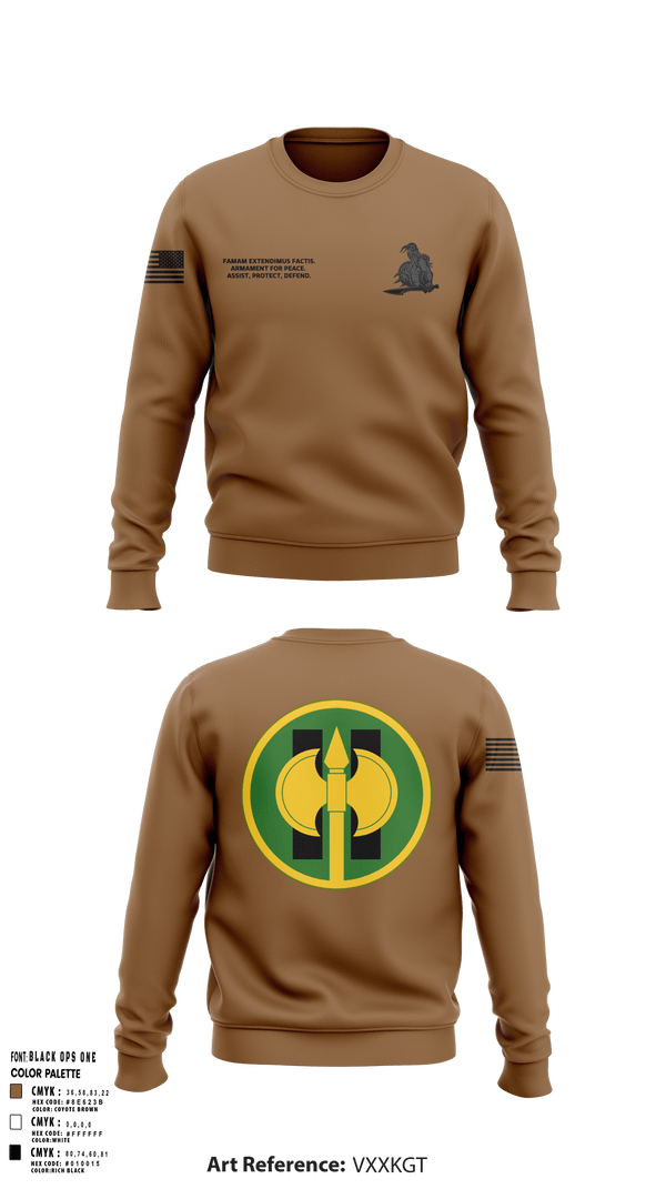 Crew Neck Sweatshirt, 11th Military Police Brigade HHC, Army, Teamtime, Team time, sublimation, custom sports apparel, team uniforms, spirit wear, spiritwear, sports uniforms, custom shirts, team store, custom team store, fundraiser sports, apparel fundraiser
