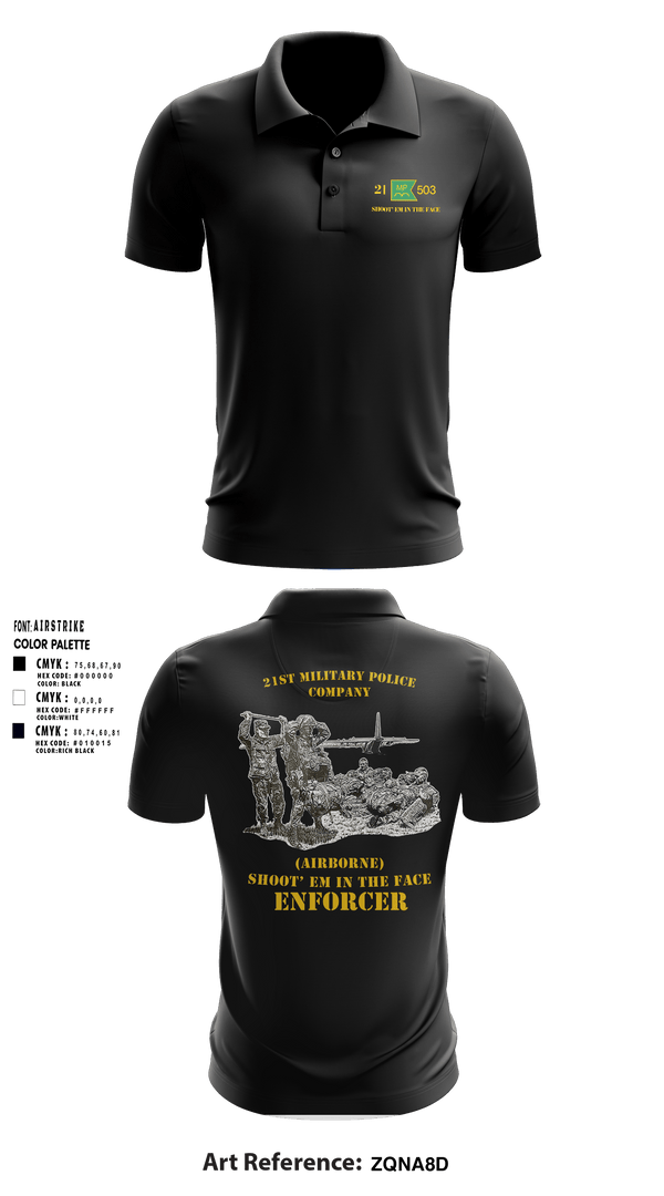 Short Sleeve Performance Polo, 21ST MILITARY POLICE COMPANY (AIRBORNE), Army, Teamtime, Team time, sublimation, custom sports apparel, team uniforms, spirit wear, spiritwear, sports uniforms, custom shirts, team store, custom team store, fundraiser sports, apparel fundraiser